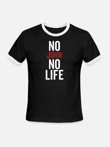 No John No Life - Men's Ringer T-Shirt - black/white