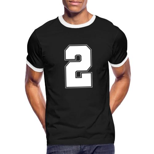White Number 2 – Varsity Font - Men's Ringer T-Shirt