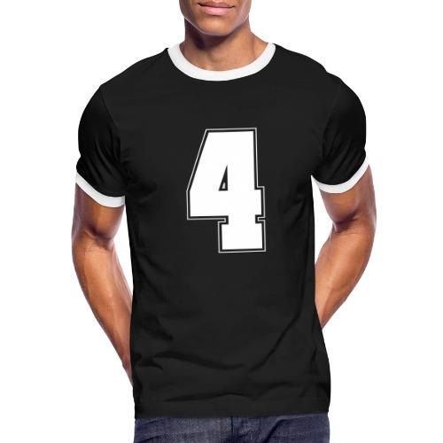 White Number 4 – Varsity Font - Men's Ringer T-Shirt