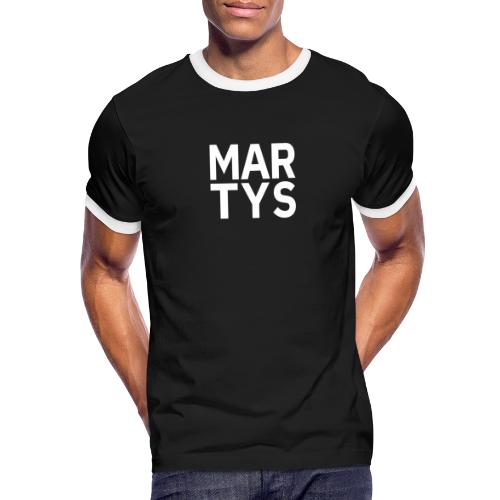 martys white block front only - Men's Ringer T-Shirt