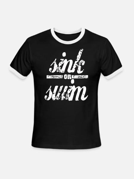 Sink or swim Vintage Feel - Men's Ringer T-Shirt - black/white