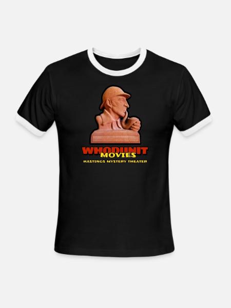 Whodunit Movies- Hastings Mystery Theater - Men's Ringer T-Shirt - black/white