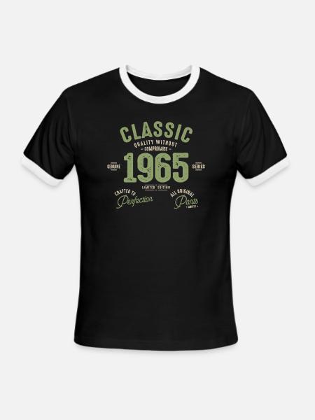 Classic 1965 - 57th birthday Retro Vintage - Men's Ringer T-Shirt - black/white