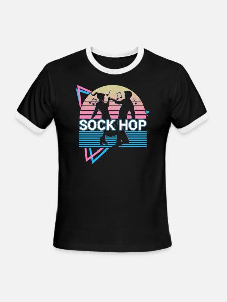 Sock Hop Retro - Men's Ringer T-Shirt - black/white