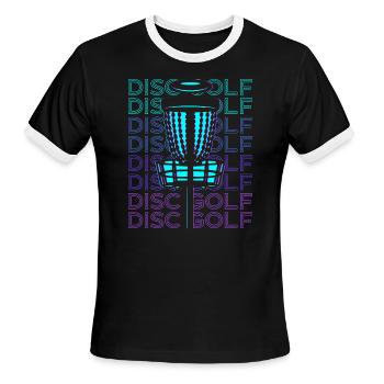 Disc Golf Disc Golfing Disc Golfer Retro - Men's Ringer T-Shirt - black/white - Front - Jackson (183cm)