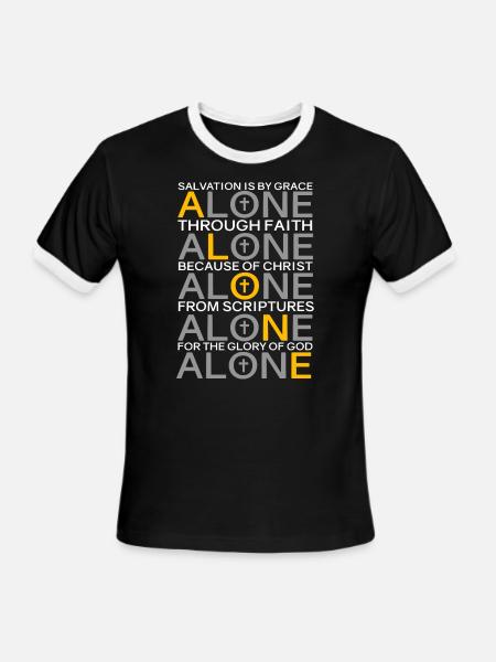 Five Solas Reformation Luther - Men's Ringer T-Shirt - black/white