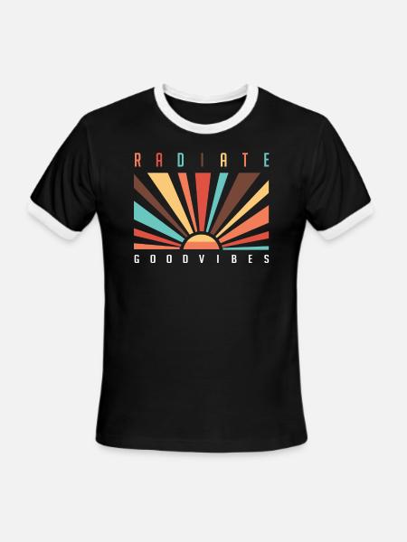 Radiate Good Vibes - Men's Ringer T-Shirt - black/white