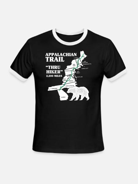 Thruh Hiker, Appalachian Trail - US Trail - Men's Ringer T-Shirt - black/white