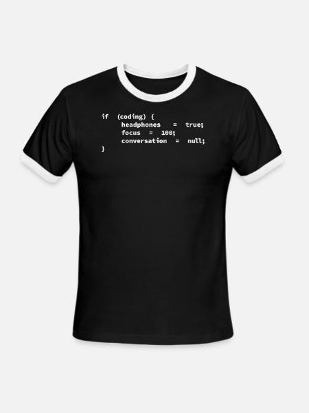 Coding Headphones, Coder, Programmer - Men's Ringer T-Shirt - black/white