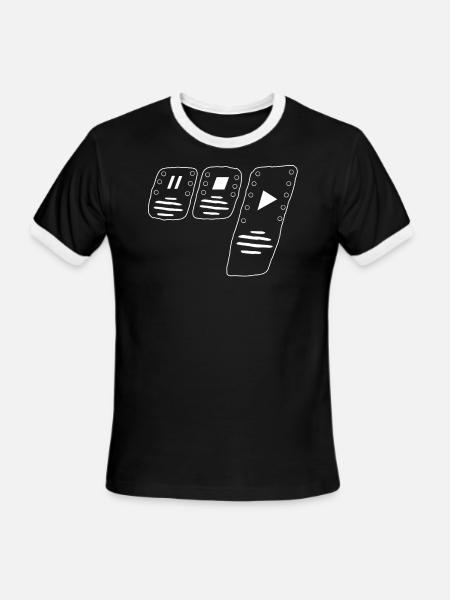 Manual Shifting, Car Guy, Shifting Gears in Cars - Men's Ringer T-Shirt - black/white