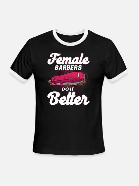Barber Quote Gift Barbershop Professional Barber - Men's Ringer T-Shirt - black/white