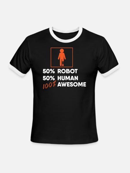 Leg Prosthetic, prosthetic, amputee, amputation - Men's Ringer T-Shirt - black/white