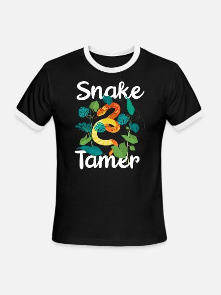 Snake , Reptile - Snakes - Men's Ringer T-Shirt - black/white
