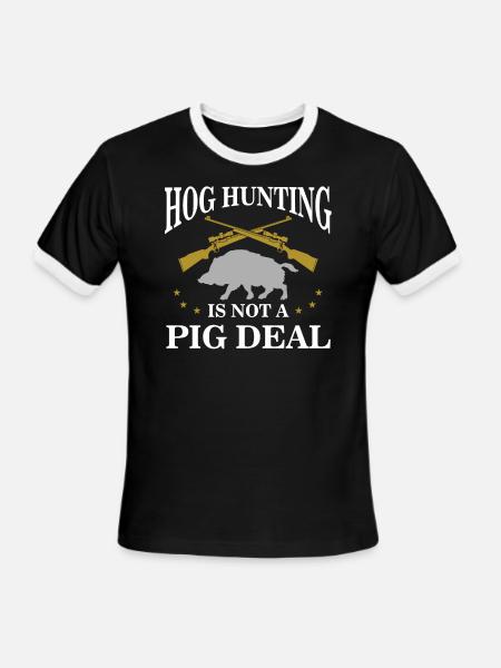 Hog Hunting, boar hunter - Men's Ringer T-Shirt - black/white