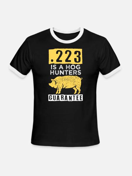 Hog Hunting, boar hunter - Men's Ringer T-Shirt - black/white