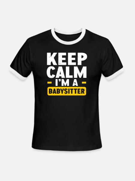 Babysitter Babysitting - Men's Ringer T-Shirt - black/white