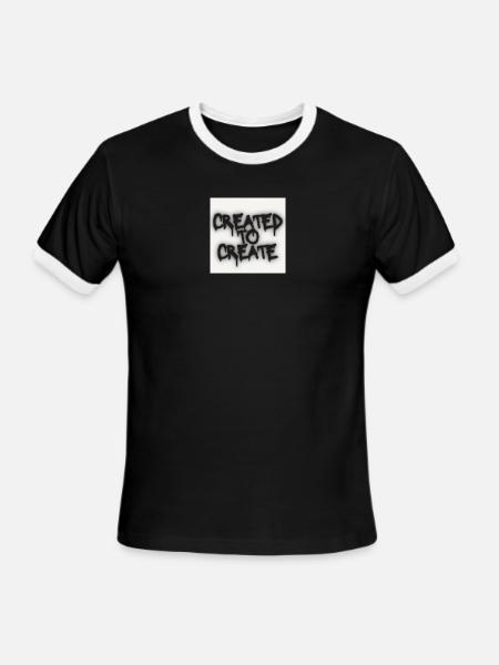 Created to Create - Men's Ringer T-Shirt - black/white