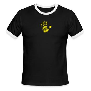 YLLW x SUSPECT - Men's Ringer T-Shirt - black/white - Front - Jackson (183cm)
