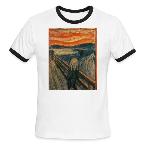 The Scream (Textured) by Edvard Munch - Men's Ringer T-Shirt