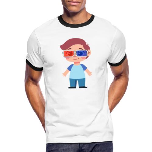 Boy with eye 3D glasses - Men's Ringer T-Shirt