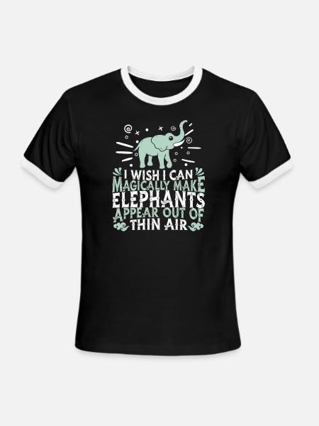 Elephant - Men's Ringer T-Shirt - black/white