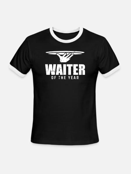 Waiter Waitress Service - Men's Ringer T-Shirt - black/white