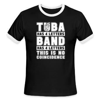 Marching Band Tuba Funny - Men's Ringer T-Shirt - black/white - Front - Jackson (183cm)