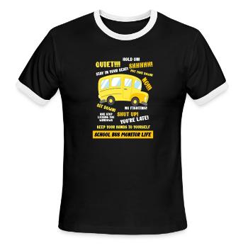 School Bus Monitor Life - Men's Ringer T-Shirt - black/white - Front - Jackson (183cm)