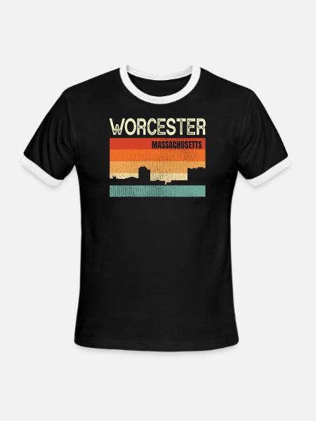 Worcester Massachusetts - Men's Ringer T-Shirt - black/white