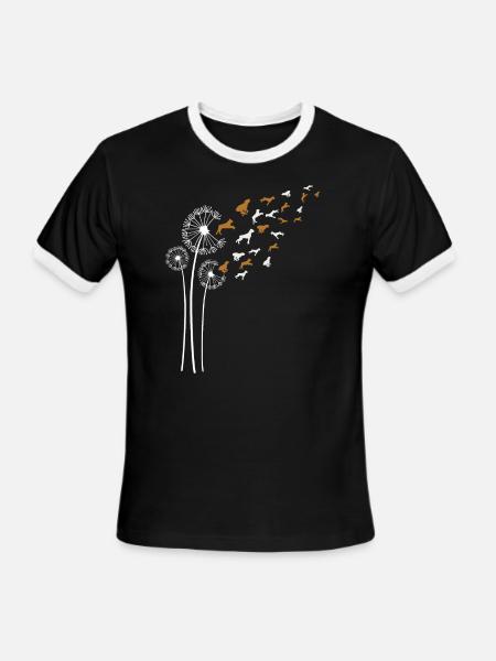 Boxer Dog Dandelion Flower For Dandelions Lover - Men's Ringer T-Shirt - black/white