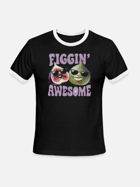 Figgin Awesome - Men's Ringer T-Shirt - black/white