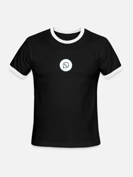 phone - Men's Ringer T-Shirt - black/white