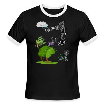 Windy tornado t-shirt design - Men's Ringer T-Shirt - black/white - Front - Jackson (183cm)
