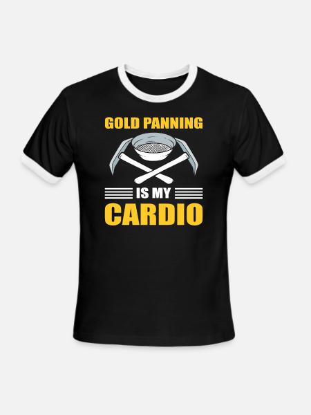 Gold Panning Mineworker - Men's Ringer T-Shirt - black/white