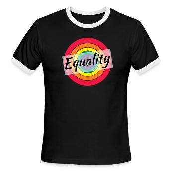 Equality - Men's Ringer T-Shirt - black/white - Front - Jackson (183cm)