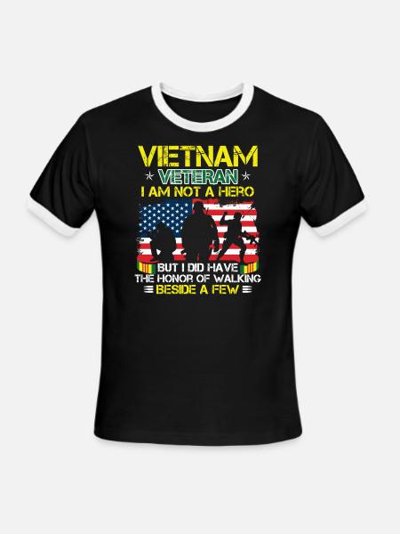 Vietnam Veteran Proud Vietnam War Ing - Men's Ringer T-Shirt - black/white