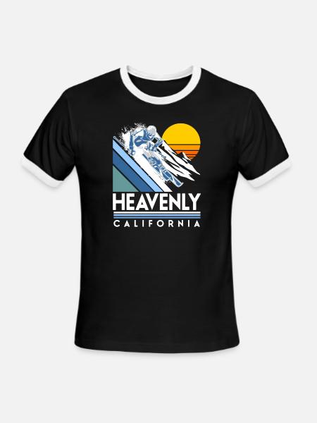 Heavenly California Retro Ski - Men's Ringer T-Shirt - black/white