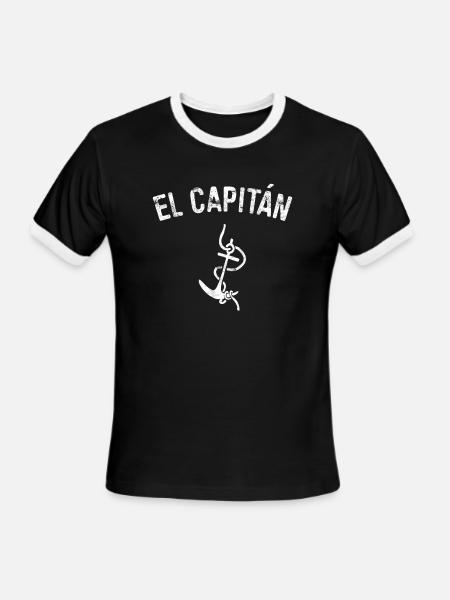 El Capitan Anchor Captain Skipper - Men's Ringer T-Shirt - black/white