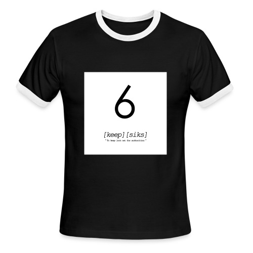 keep6squarewhite jpg - Men's Ringer T-Shirt