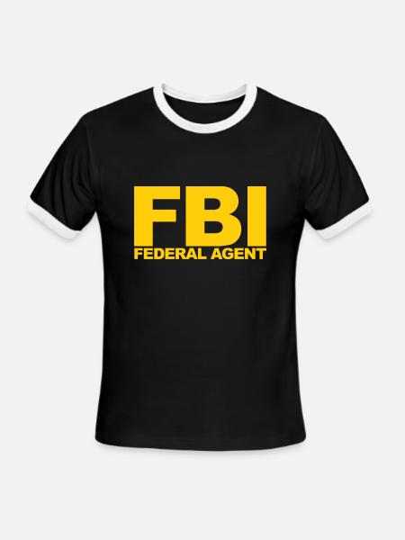 Fbi Federal Agent - Men's Ringer T-Shirt - black/white
