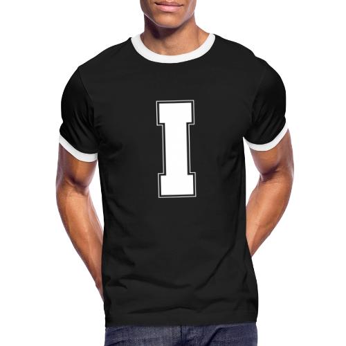 White Letter I – Varsity Alphabet Monogram - Men's Ringer T-Shirt