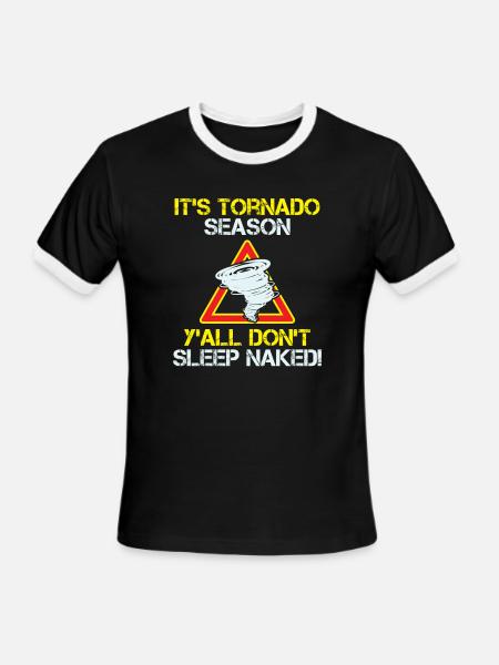 Tornado Season Twister Storm Chaser Super Outbreak - Men's Ringer T-Shirt - black/white