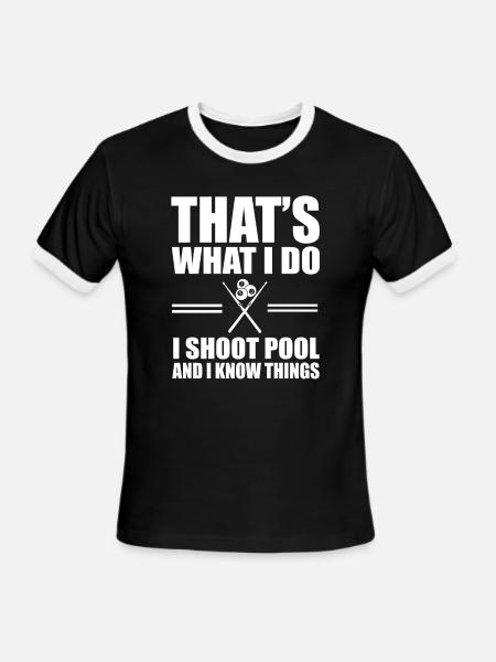 Pool Billiards - Men's Ringer T-Shirt - black/white