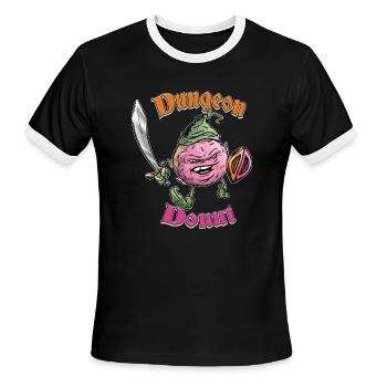 Dungeon Donut - Men's Ringer T-Shirt - black/white - Front - Jackson (183cm)