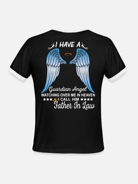 My Father In Law Is My Guardian Angel - Men's Ringer T-Shirt - black/white