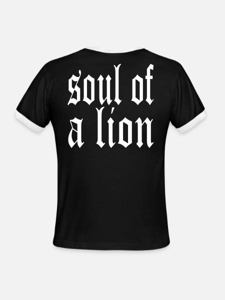 Warrior Soul of a Lion - Men's Ringer T-Shirt - black/white