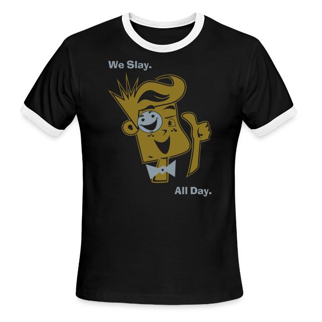 We Slay All Day Shiny Shirt Metallic Silver & Gold