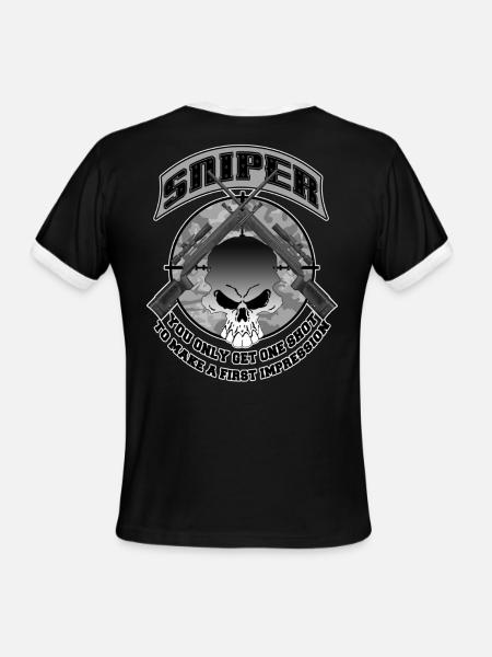 SNIPER - Men's Ringer T-Shirt - black/white