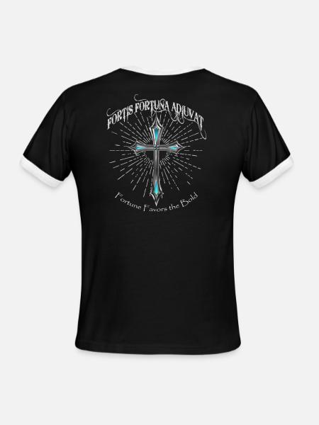 Fortis Fortuna Adiuvat - Fortune Favors the Bold - Men's Ringer T-Shirt - black/white