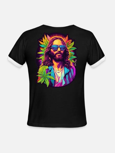 Jesus - Men's Ringer T-Shirt - black/white